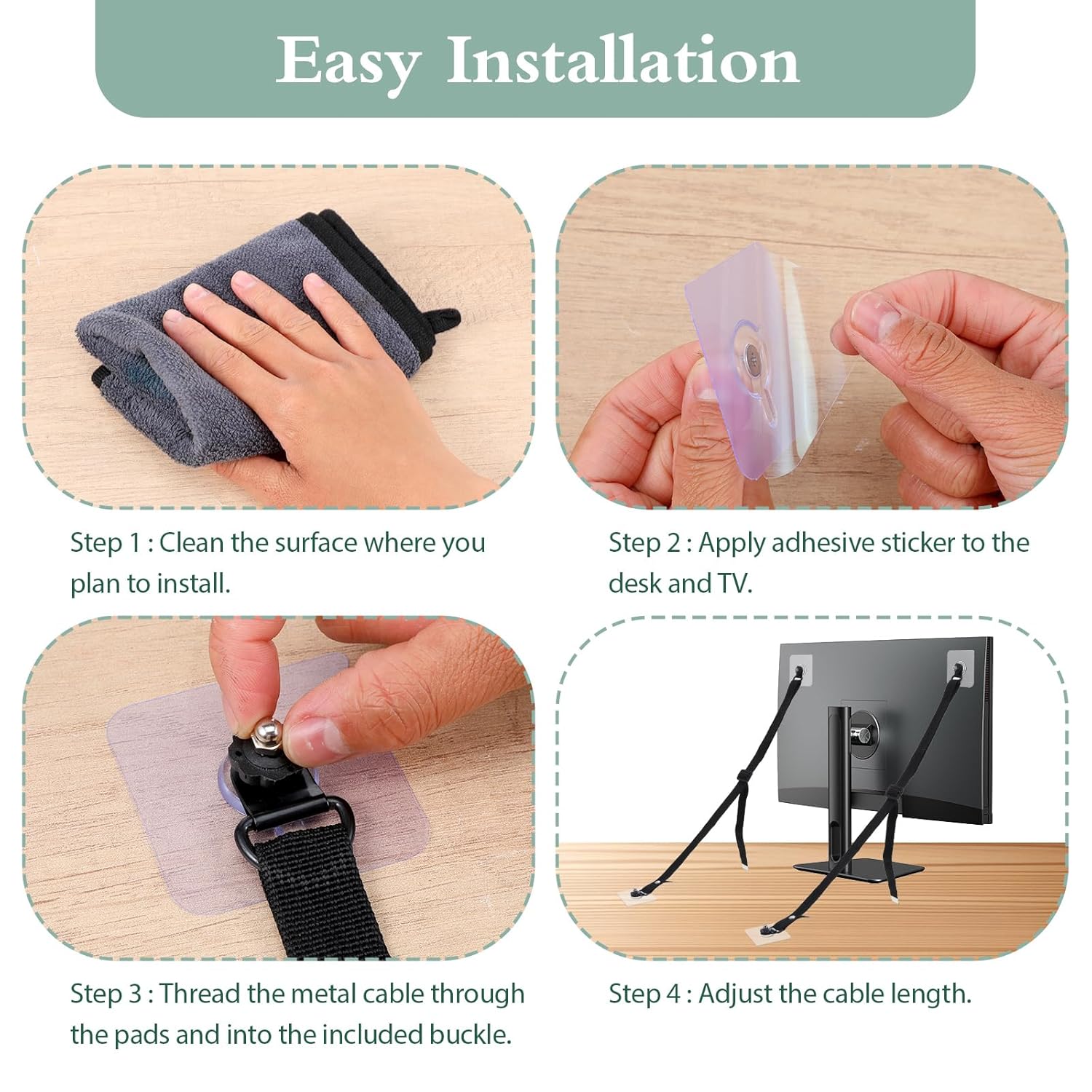 สายรัดนิรภัยสำหรับทีวีแบบปรับไ - Earthquake Anchor Strap บทวิจารณ์และราคา