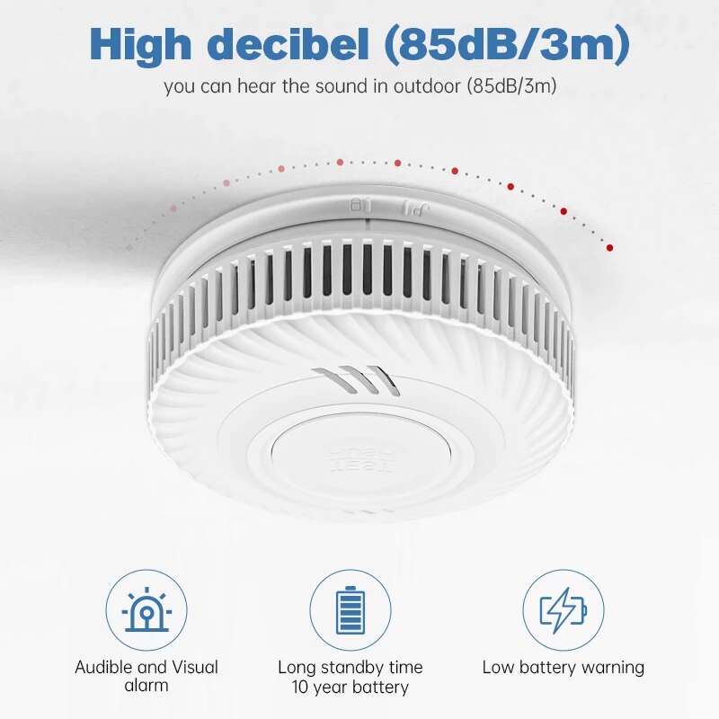 1 PC เครื่องตรวจจับควันคําเตือ - Smoke Detector Interconnected บทวิจารณ์และราคา
